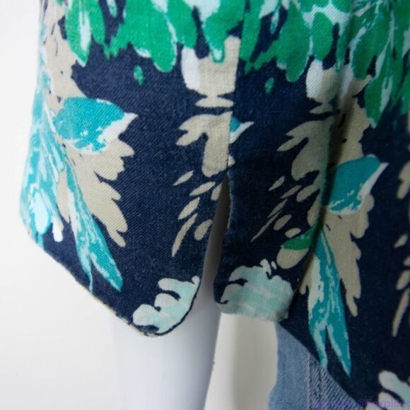 Kim‎ Rogers linen hawaii floral print blazer jacket, women's size Petite Small - Picture 11 of 16